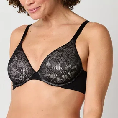 Liz Claiborne No Show Plunge Full Coverage Bra 355387 In Black