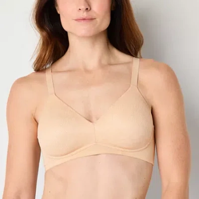 Liz Claiborne No Show Wireless Full Coverage Bra 355388 In Sand