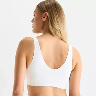 Ambrielle Seamless Womens Light Support Bralette In White