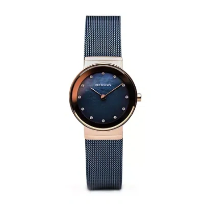 Bering Womens Blue Stainless Steel Bracelet Watch 10126-367 In Blue