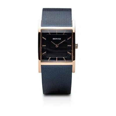 Bering Classic Womens Tank Blue Mesh Bracelet Watch-10426-367-s In Transparent