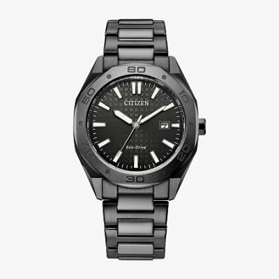 Citizen Mens Black Stainless Steel Bracelet Watch Bm7637-81h In Black