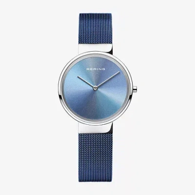 Bering Womens Blue Stainless Steel Bracelet Watch 10x31-ann2 In Blue