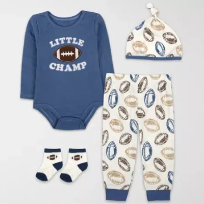 Baby Essentials Baby Boys 4-pc. Baby Clothing Set In Blue