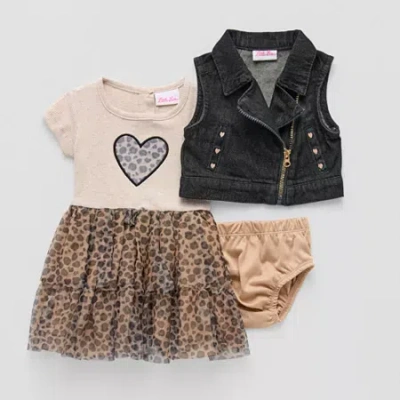 Little Lass Baby Girls Leopard 3-pc. Dress Set In Multi