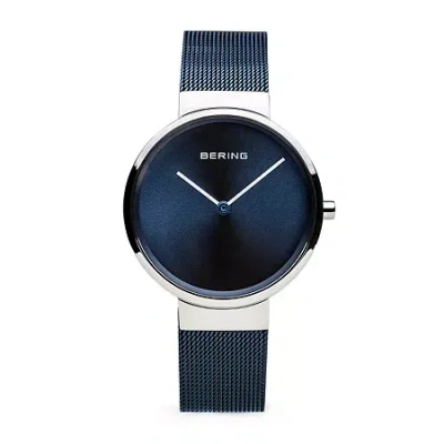 Bering Womens Blue Stainless Steel Bracelet Watch 14531-307 In Blue