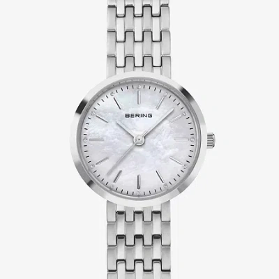 Bering Womens Silver Tone Stainless Steel Bracelet Watch 19126-700 In Gray