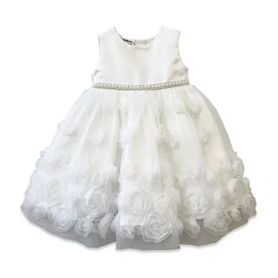 Blueberi Boulevard Baby Girls Sleeveless A-line Dress In White