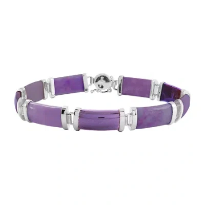 Fine Jewelry Womens Genuine Purple Jade Sterling Silver Tennis Bracelet In Transparent