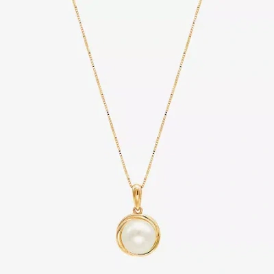 Sofia Certified  Cultured Freshwater Pearl 10k Gold Knot Pendant In Gold