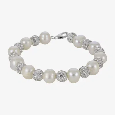 Fine Jewelry Womens White Cultured Freshwater Pearl Sterling Silver Beaded Bracelet