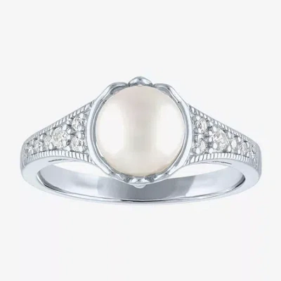 Fine Jewelry Gemstone Sterling Silver Cushion Cocktail Ring In White