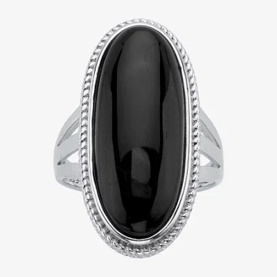 Fine Jewelry Womens Genuine Black Onyx Sterling Silver Cocktail Ring In Transparent