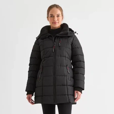 Canada Weather Gear Womens Hooded Water Resistant Heavyweight Parka In Black
