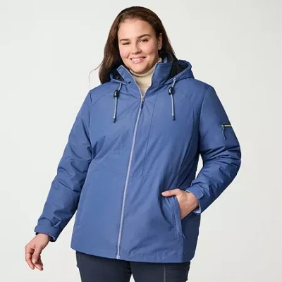 Free Country Womens Plus Hooded Water Resistant Wind Resistant Heavyweight System Jacket In Multi