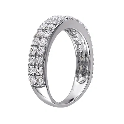 Fine Jewelry Lab-created White Sapphire Sterling Silver Ring In White