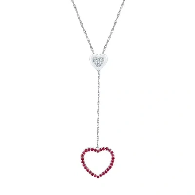 Fine Jewelry Womens Red Ruby Sterling Silver 18 Inch Y Necklace In Transparent