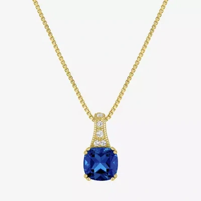Fine Jewelry Gemstone 14k Gold Over Silver Cushion Pendant Necklace