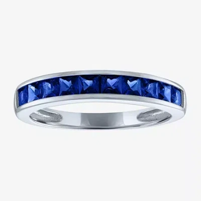 Fine Jewelry Womens Lab Created Blue Sapphire Or Ruby Sterling Silver Stackable Ring