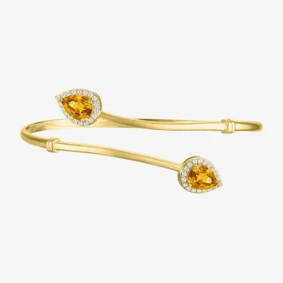 Fine Jewelry Womens Yellow Citrine 14k Gold Over Silver Cuff Bracelet In Yellow