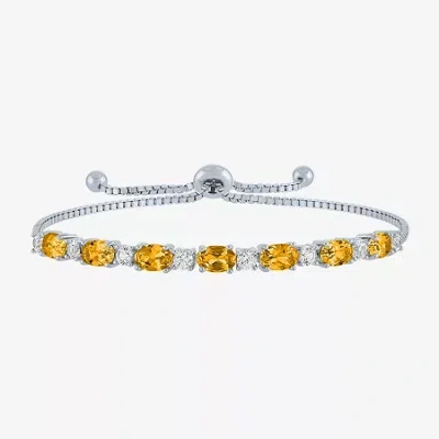 Fine Jewelry Gemstone Sterling Silver Bolo Bracelet In Yellow