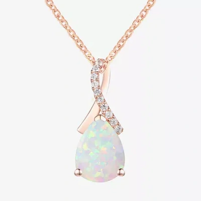 Fine Jewelry Womens Gemstone Sterling Silver Or 14k Gold Over Silver Pear Pendant Necklace In Multi