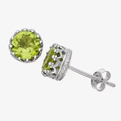 Fine Jewelry Genuine Peridot Sterling Silver Earrings In Green
