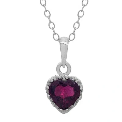 Fine Jewelry Genuine Garnet Sterling Silver Pendant In Red