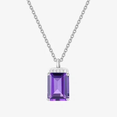 Fine Jewelry Gemstone Sterling Silver 18 Inch Pendant Necklace In Purple