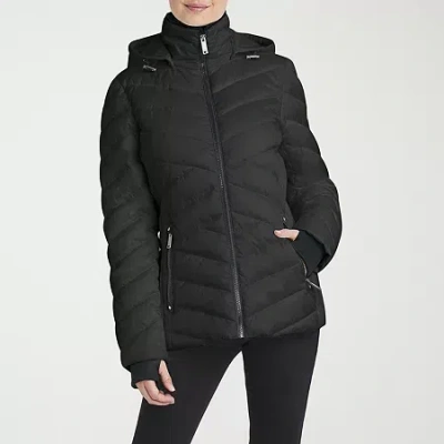 Hfx Womens Hooded Easy-on + Easy-off Lightweight Puffer Jacket In Black