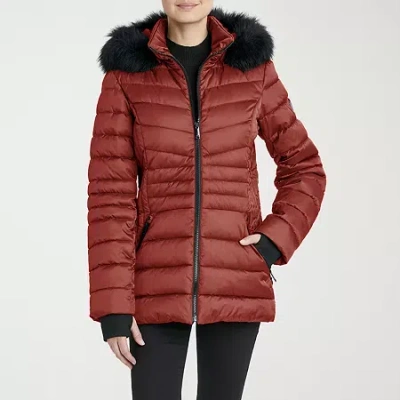 Hfx Womens Hooded Easy-on + Easy-off Lightweight Puffer Jacket In Red