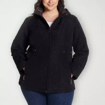Gallery Womens Plus Midweight Quilted Jacket In Black