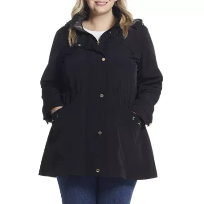 Gallery Womens Plus Midweight Raincoat In Black