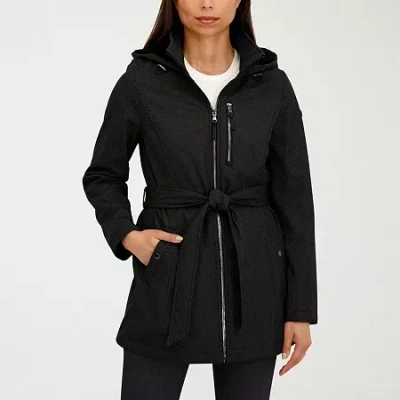 Hfx Womens Faux Fur Water Resistant Midweight Softshell Jacket In Black