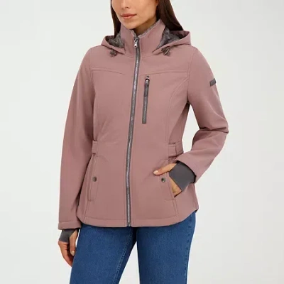 Hfx Womens Faux Fur Water Resistant Midweight Softshell Jacket In Purple