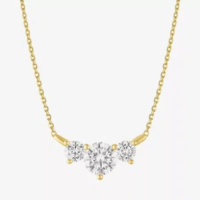 Fine Jewelry (g-h/si2-i1) Womens 2 Ct. T.w. Lab Grown White Diamond 10k White Gold 18 Inch Pendant Necklace In Yellow