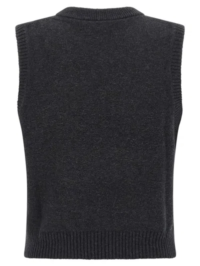 Ganni Cherry Vest In Gray
