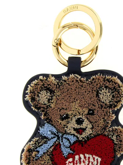 Ganni Women Teddy Bear Keyring In Brown