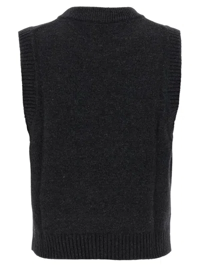 Ganni Women Graphic Wool Vest In Black