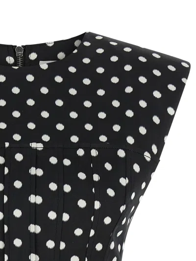 Ganni Polka Dot Top In Black