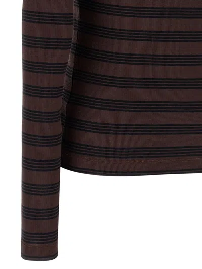 Ganni Striped Sweater T-shirt Multicolor In Multi