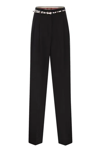 Max Mara Studio Mstcorvino - Flowing Cady Trousers In Black