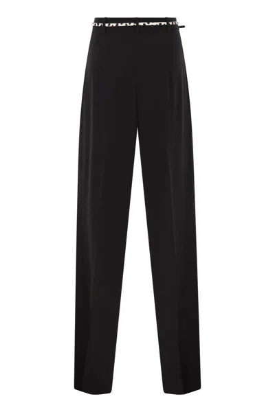 Max Mara Studio Mstcorvino - Flowing Cady Trousers In Black