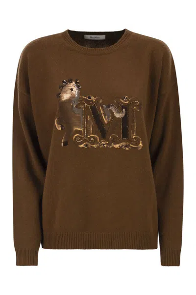Max Mara Mxmterra - Oversized Wool And Cashmere Jumper In Brown