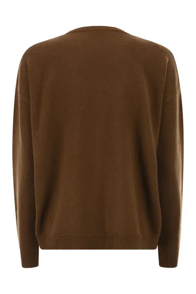 Max Mara Mxmterra - Oversized Wool And Cashmere Jumper In Brown