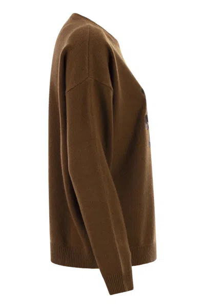 Max Mara Mxmterra - Oversized Wool And Cashmere Jumper In Brown
