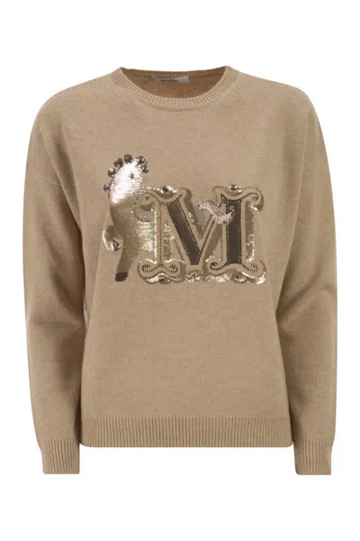 Max Mara Mxmterra - Oversized Wool And Cashmere Jumper In Brown