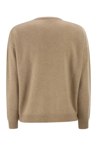 Max Mara Mxmterra - Oversized Wool And Cashmere Jumper In Brown