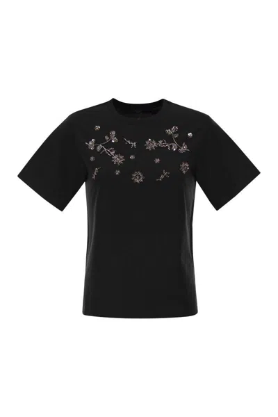 Weekend Max Mara Wkdagile - Jersey T-shirt With Print And Embroidery In Black