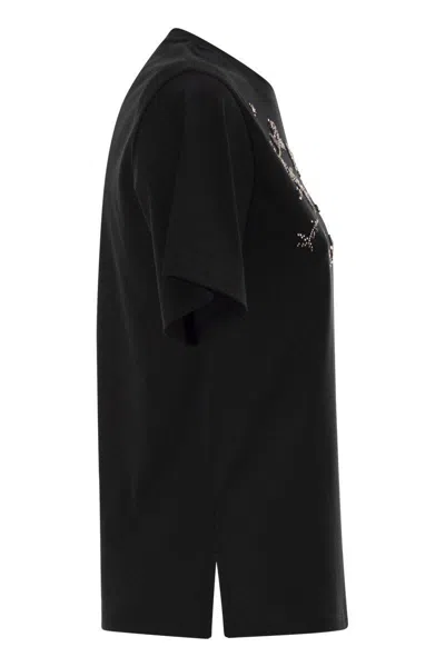 Weekend Max Mara Wkdagile - Jersey T-shirt With Print And Embroidery In Black